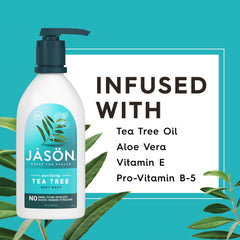 JASON Tea Tree Purifying Body Wash ingredients like tea tree and aloe support balanced cleansing.
