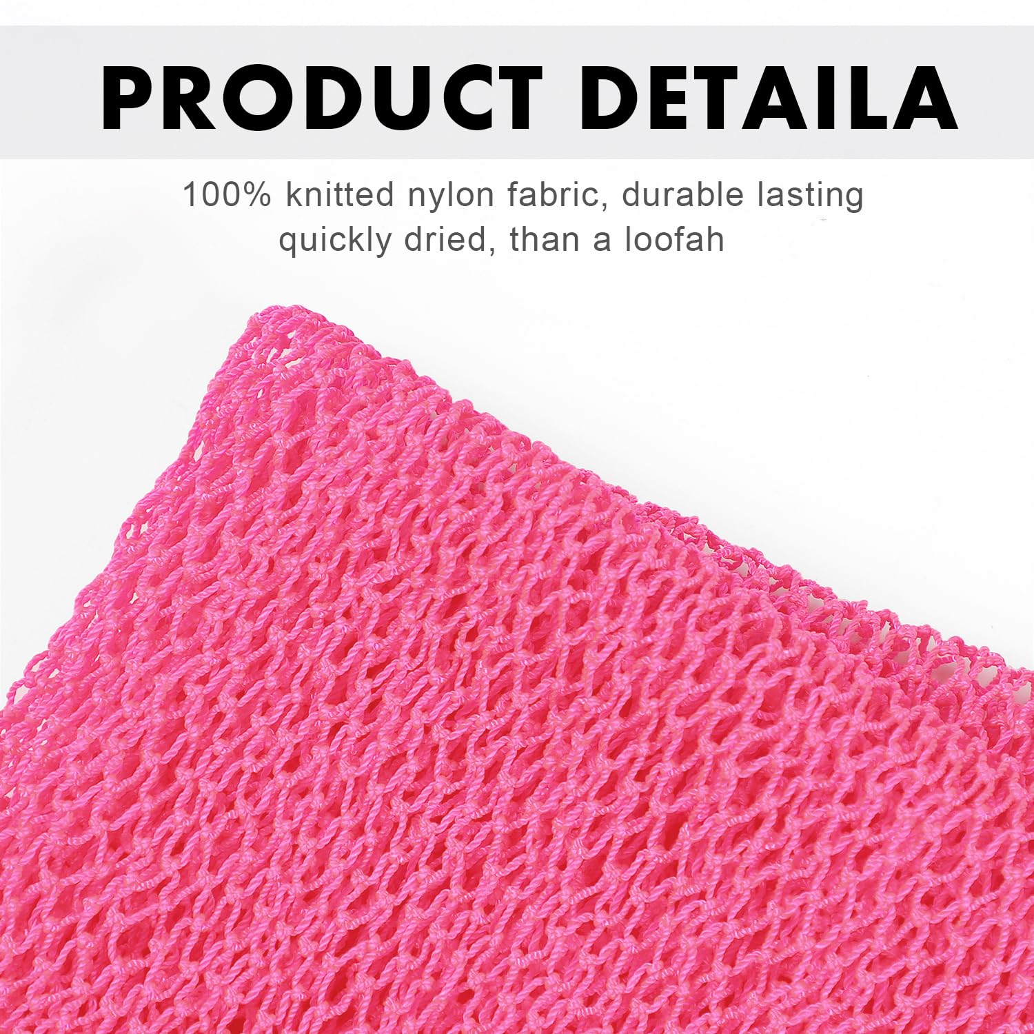 JASSINS African Net Sponge demonstrates 66-inch stretch for hard-to-reach areas.