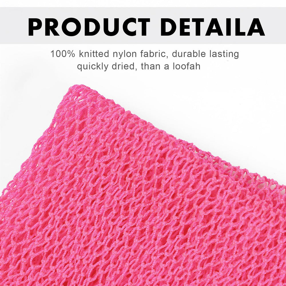 JASSINS African Net Sponge demonstrates 66-inch stretch for hard-to-reach areas.