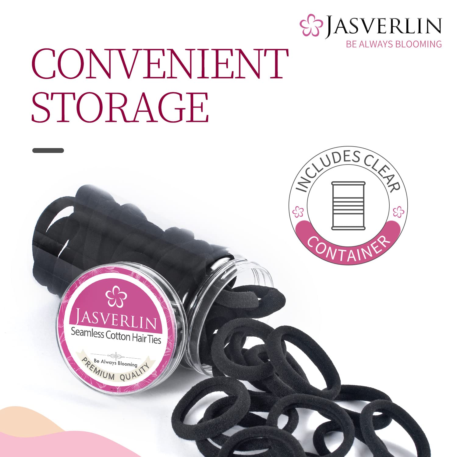 JASVERLIN daily-use hair ties offer reliable hold for thick or thin hair.