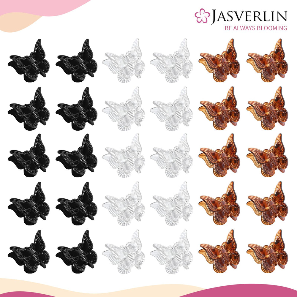 JASVERLIN mini butterfly clip in brown adds retro charm to everyday hair.