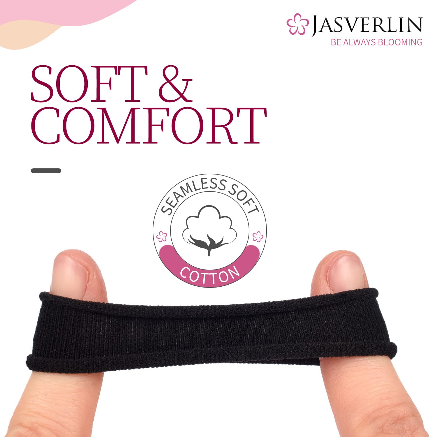 JASVERLIN seamless-design hair ties prevent tangles for smooth, headache-free styling.