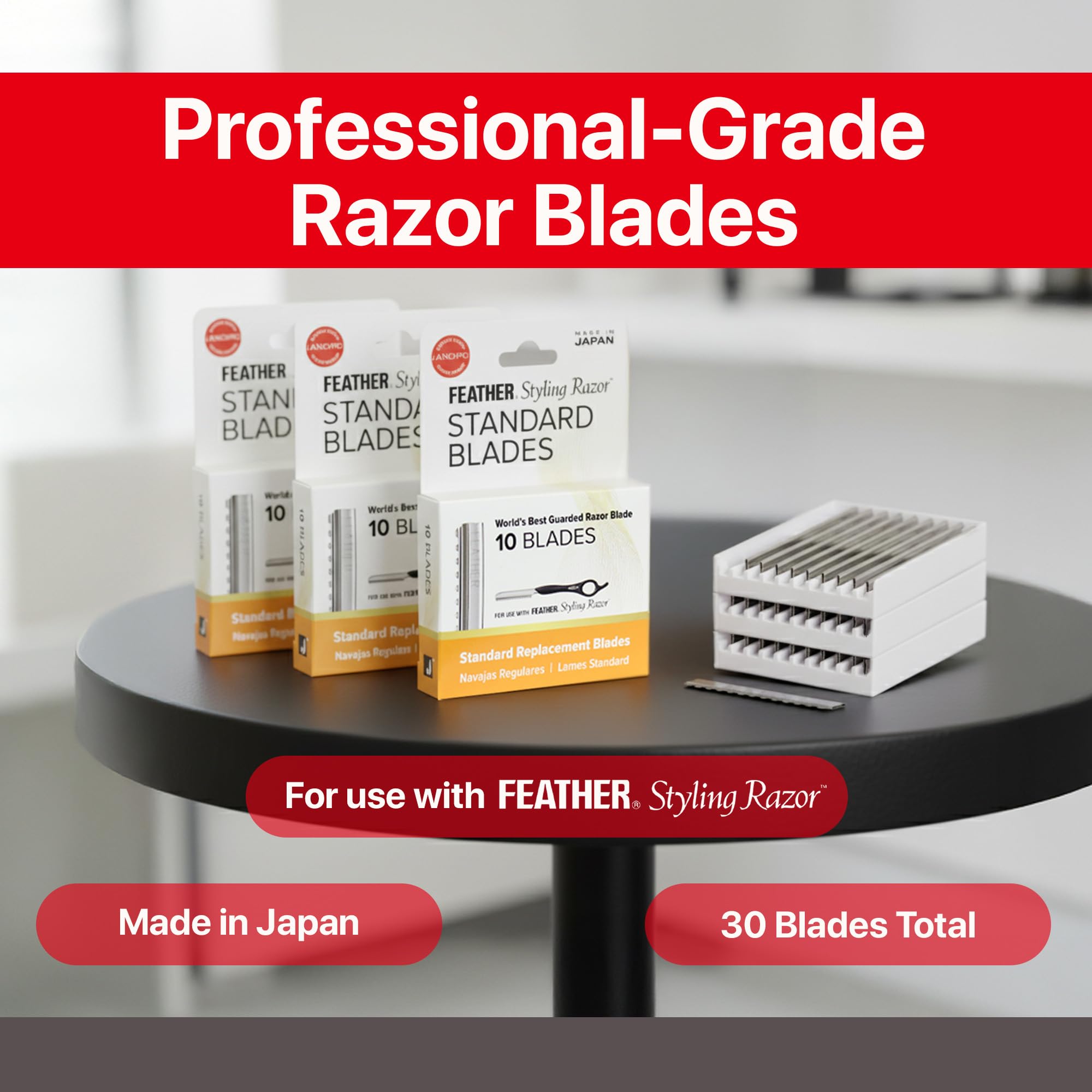 Jatai packaging shows professional-grade blades for reliable at-home or salon use.