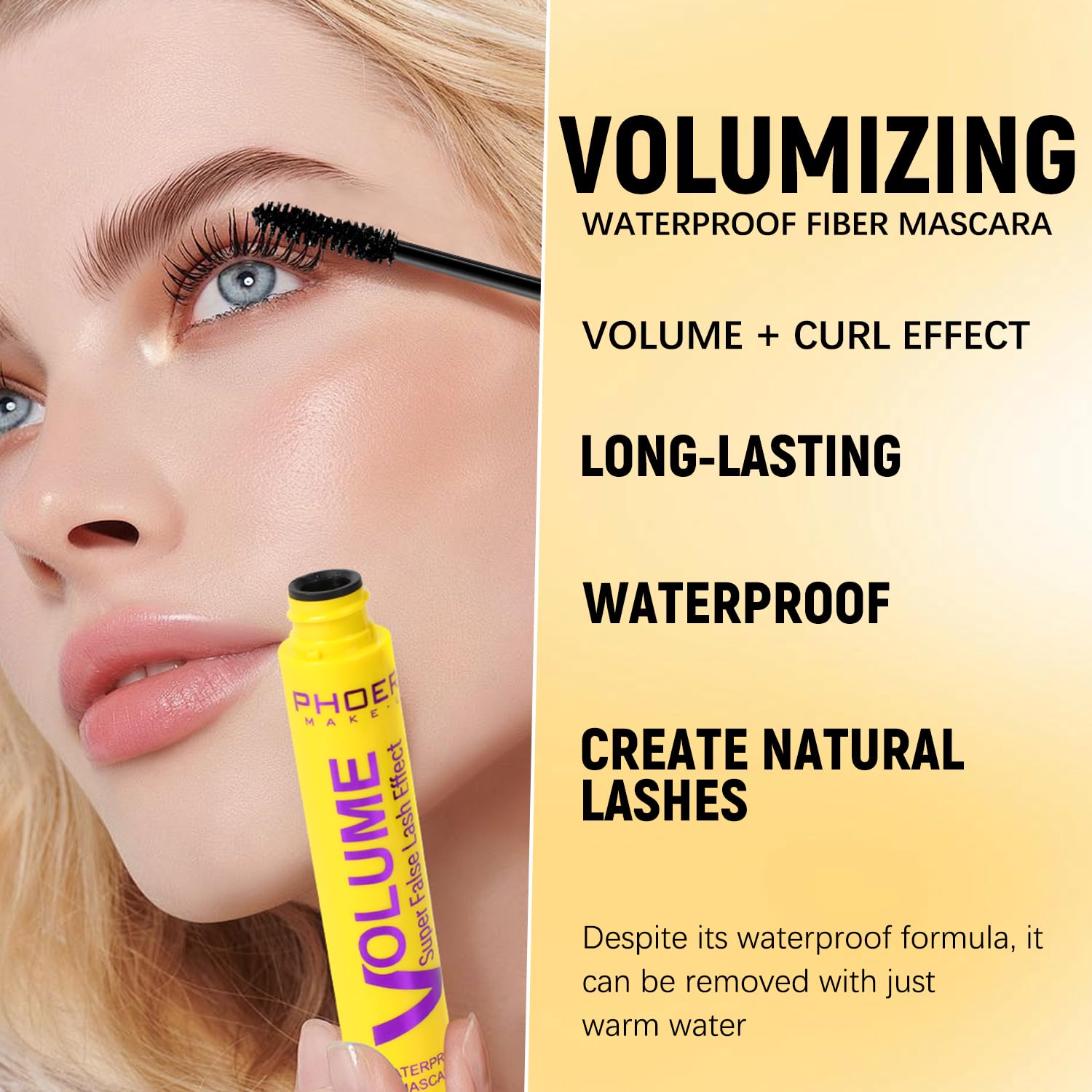 Javpav Bubble Mascara brush detail reveals hourglass shape for lifted, natural-looking lashes.