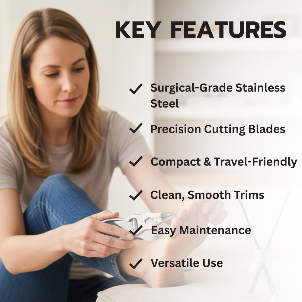 Jaws Podiatry close-up cutting edge, toe nail clippers, sharp blades for clean trims.