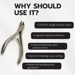 Jaws Podiatry stainless steel clipper shines with a sharp edge for precise trims.