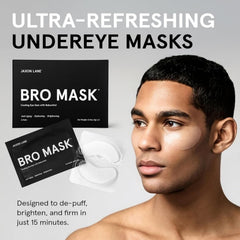 JAXON LANE BRO MASK hydrogel patch application shows cooling texture for de-puffing.