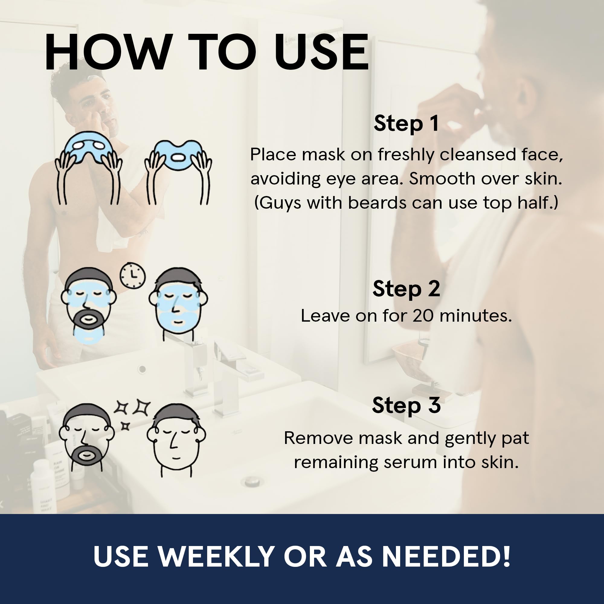JAXON LANE Bro Mask man applying mask demonstrates quick, mess-free routine