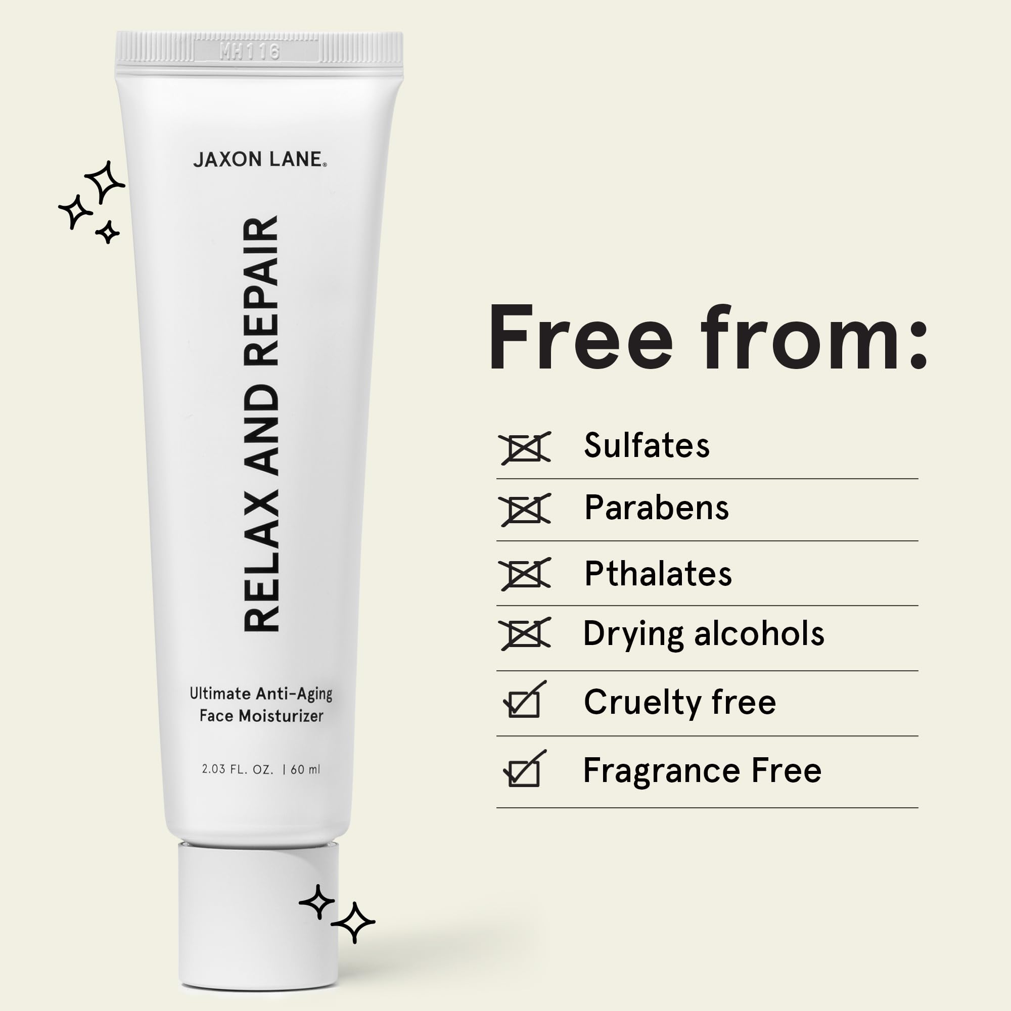 JAXON LANE Relax and Repair suitable as under-eye care for dark circles.