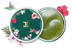 JAYJUN JJ Green Tea Eye Patch jar shows cooling, refreshing under-eye care.
