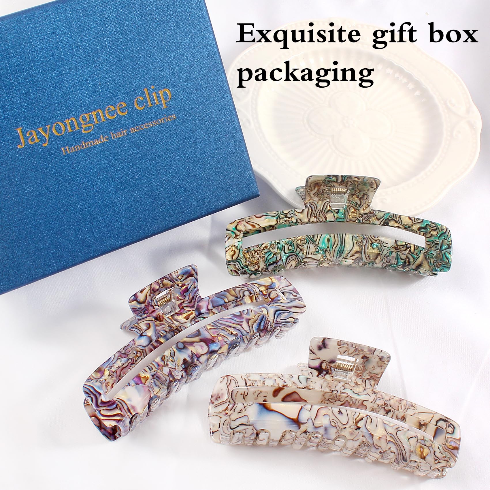 Jayongnee clip large rectangle clip size-fit comfortable for long wear.