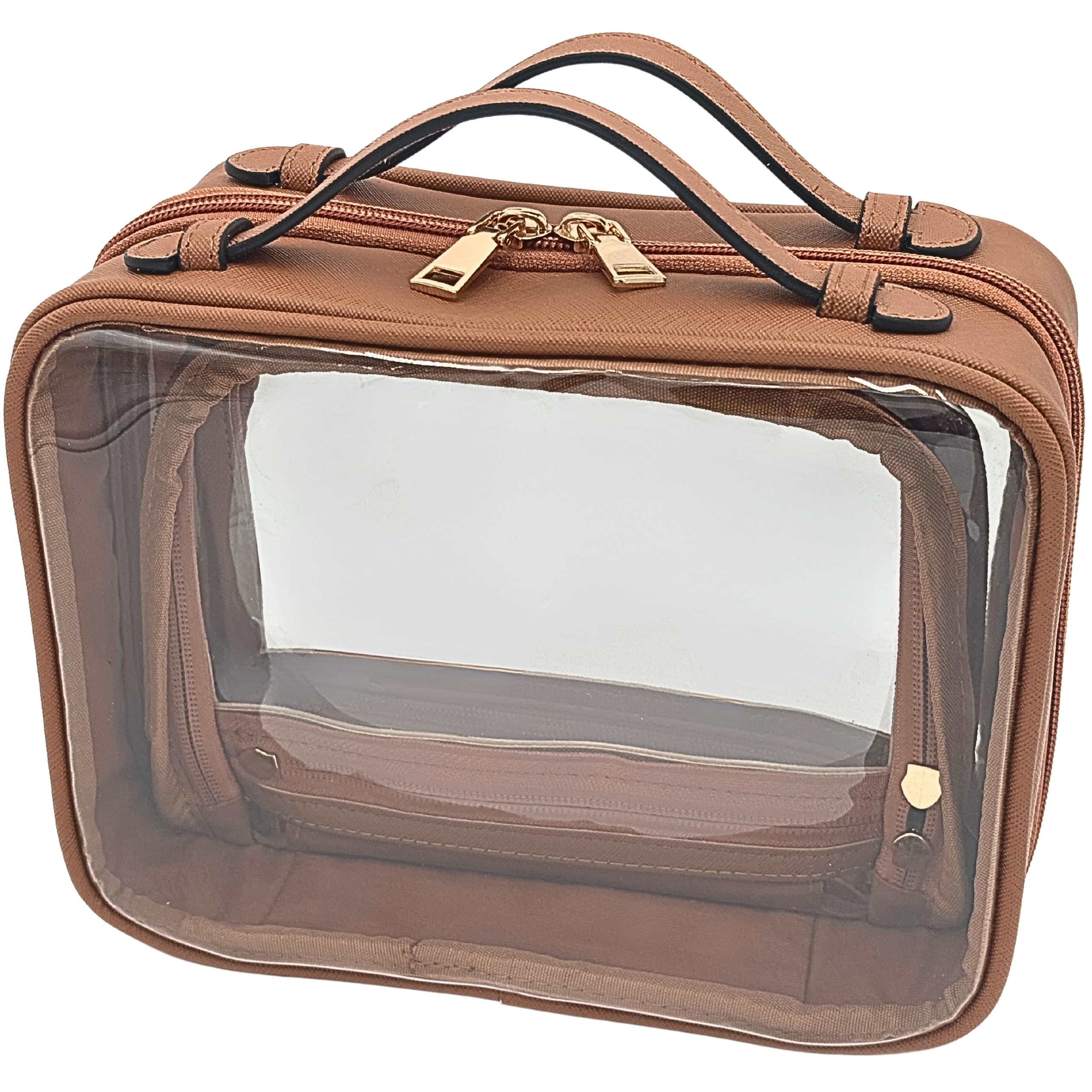 JAZD Clear Makeup Bag with transparent design for quick product checks and organization