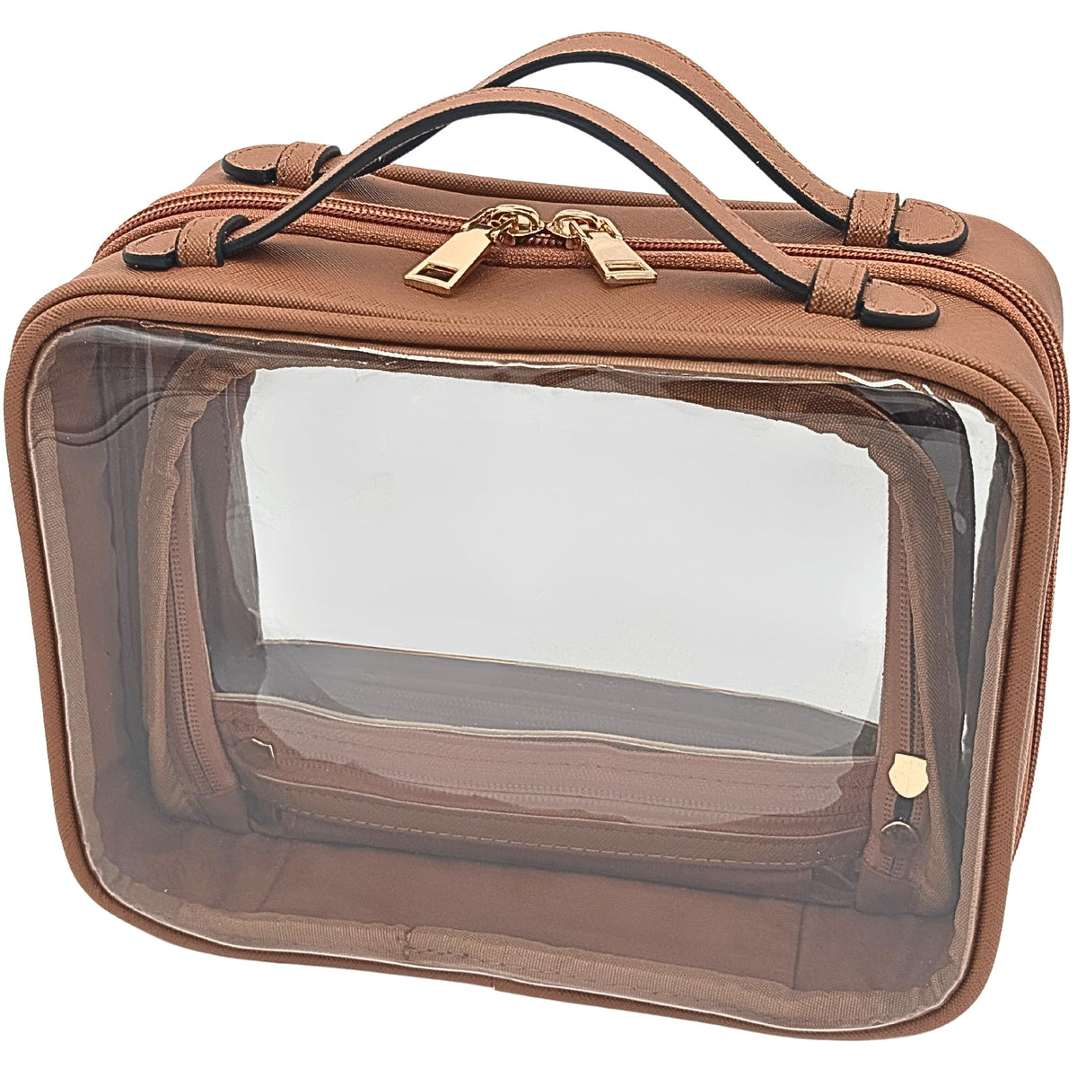 JAZD Clear Makeup Bag with transparent design for quick product checks and organization