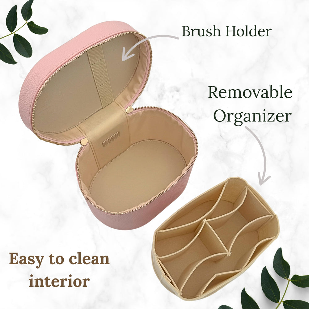 JAZD vanity case makeup bag removable divider highlights modular storage for cosmetics and skincare