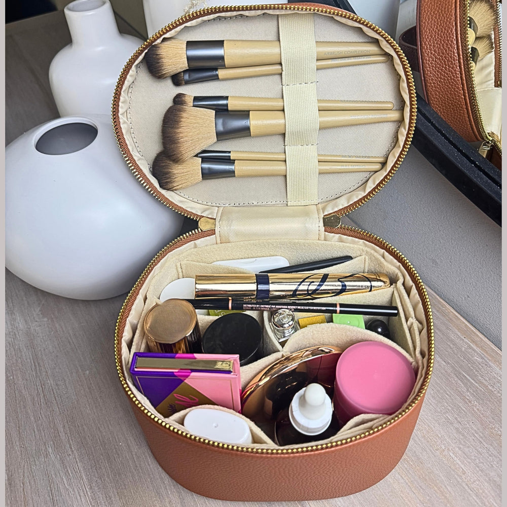 JAZD vanity case makeup bag travel size fits carry-ons for organized packing
