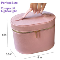 JAZD vanity case water-resistant material, simple wipe-clean maintenance.