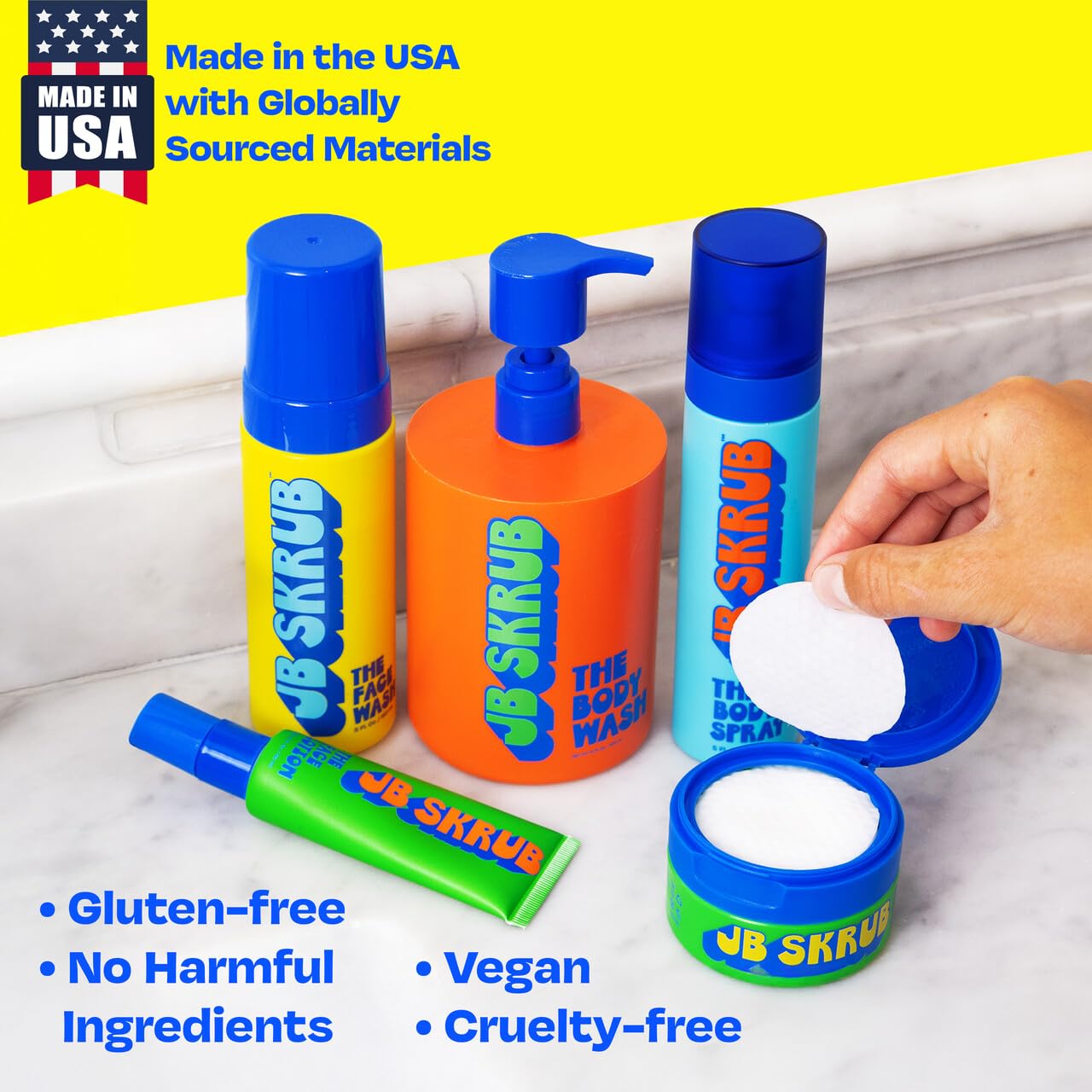JB SKRUB deodorizing body spray citrus scent keeps kids smelling fresh longer.