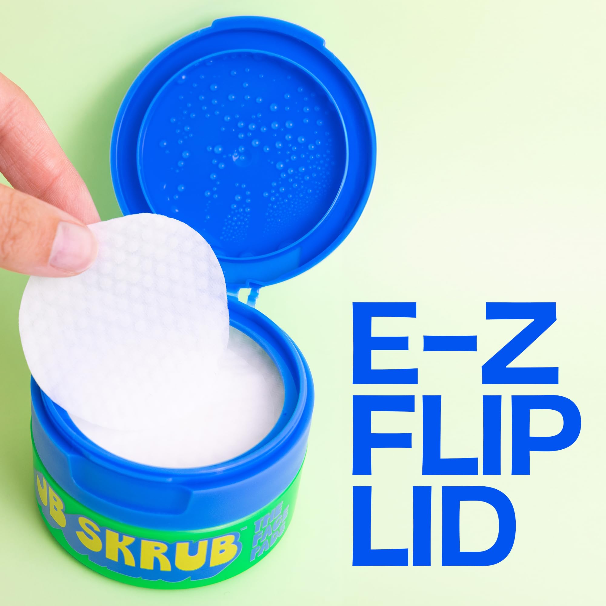 JB SKRUB Face Pads travel on the go demonstrates portable acne care.