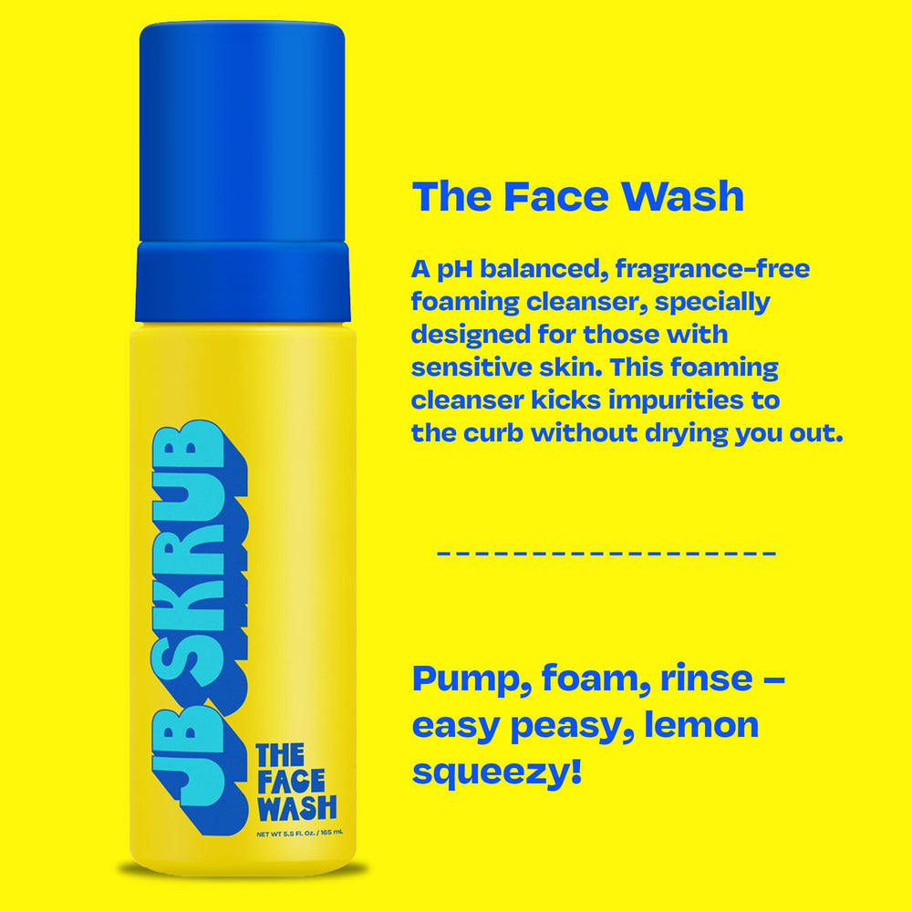 JB SKRUB kids-face-rinse demonstrates easy post-game cleansing for active days.