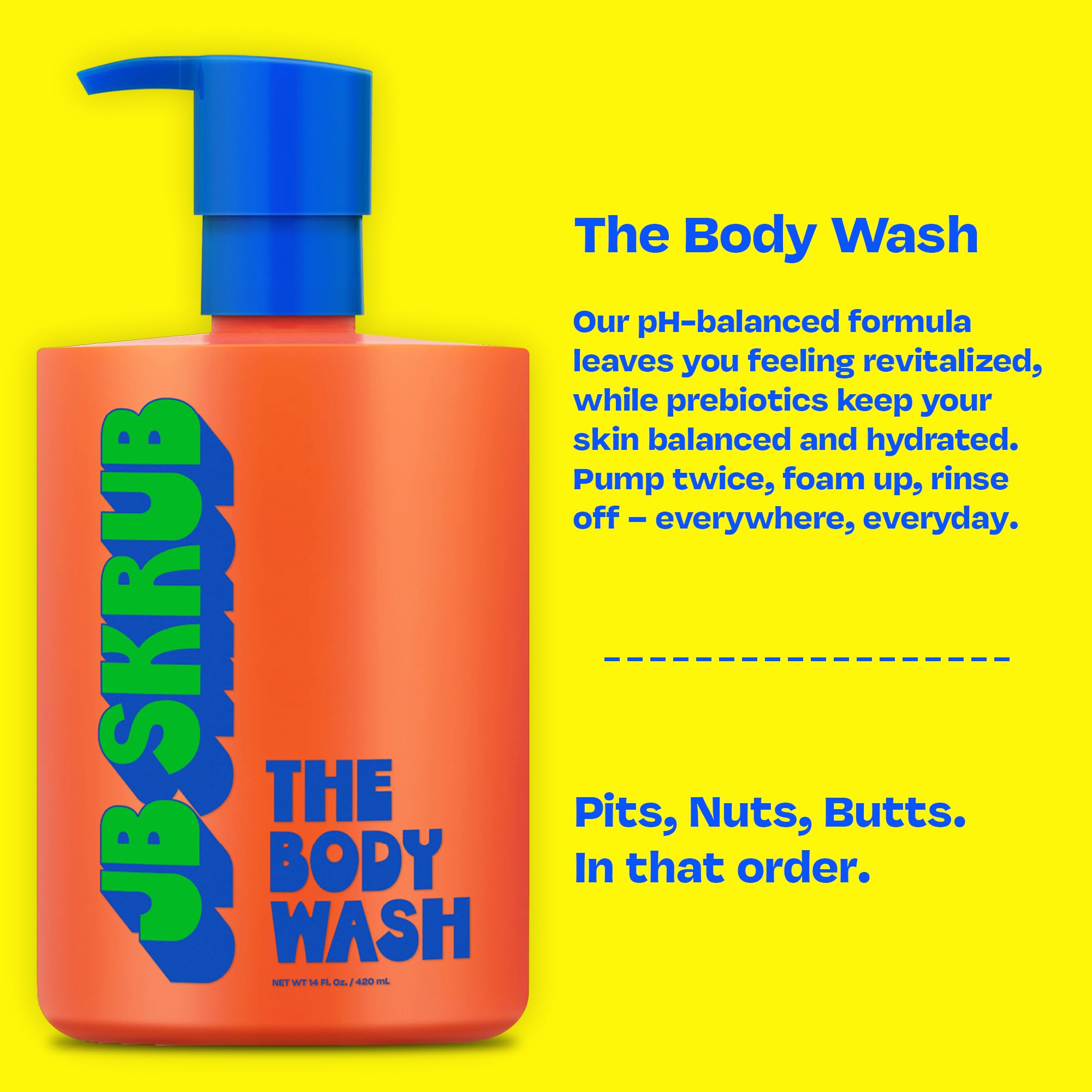 JB SKRUB foaming action in shower promotes a rich lather for active boys.