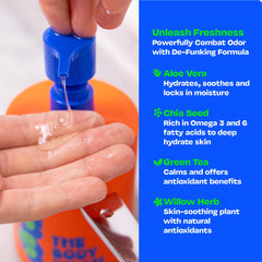 JB SKRUB ingredients showcase Aloe Vera, Chia, Green Tea for gentle skin hydration.