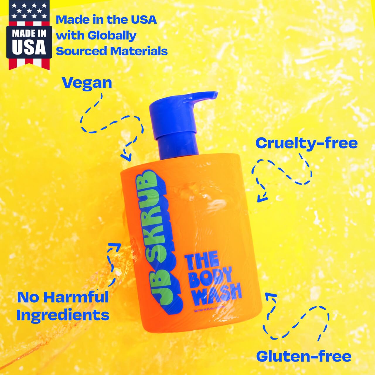 JB SKRUB vegan, cruelty-free formula with eco-conscious packaging for mindful shoppers.