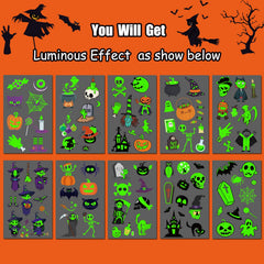 JCFIRE glow tattoo witch motif ideal for Halloween dress-up moments.