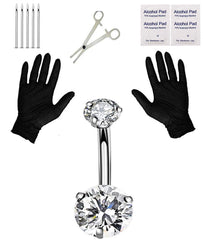 Jconly Pain-Free Belly Piercing Kit close-up with precision tools for home use