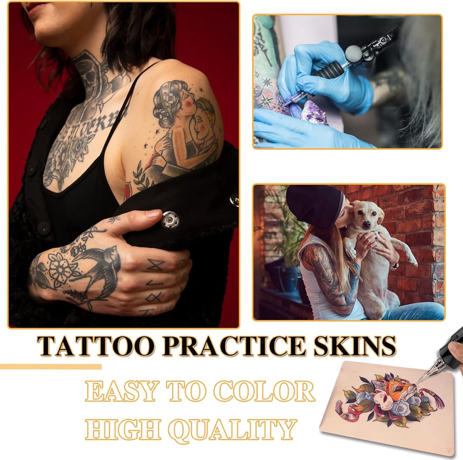 Jconly practice skin wrapped on arm demonstrates realistic tattoo scene practice