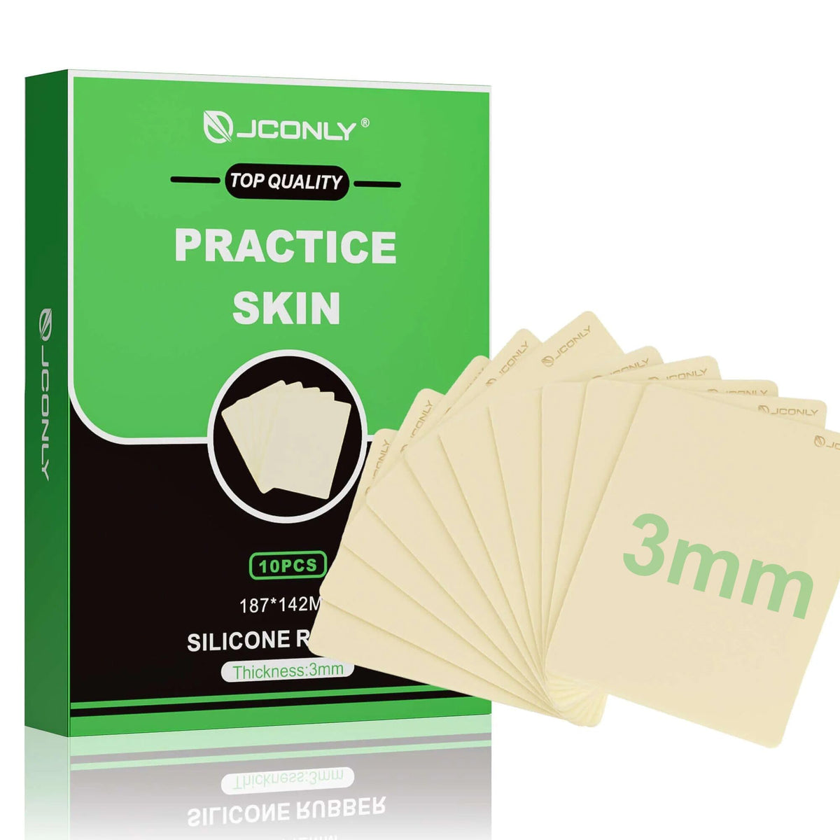 JCONLY premium tattoo skin 3mm thick demonstrates forearm-density realism for precise practice.