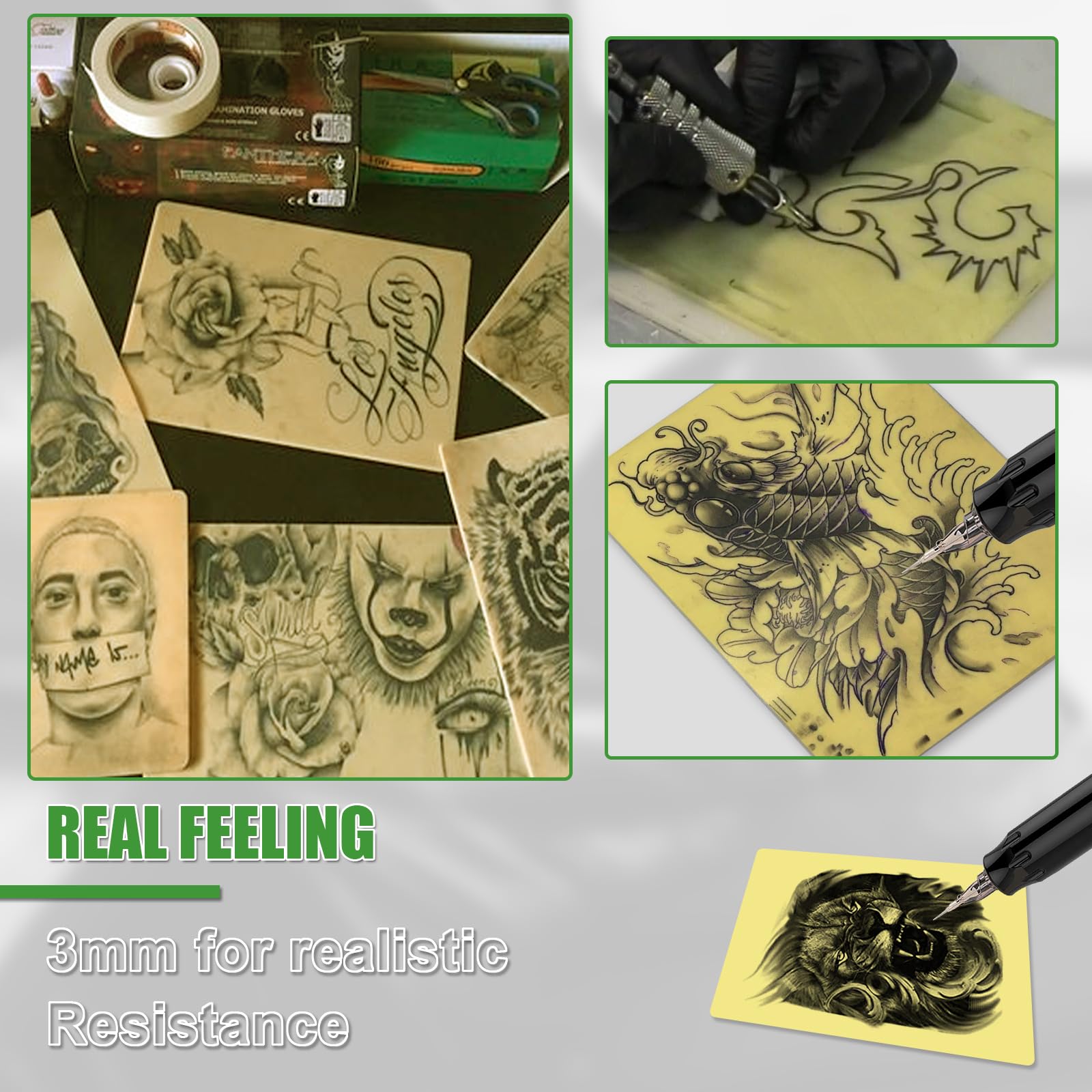JCONLY tattoo skin 20-practice-sessions pack supports extended technique training.