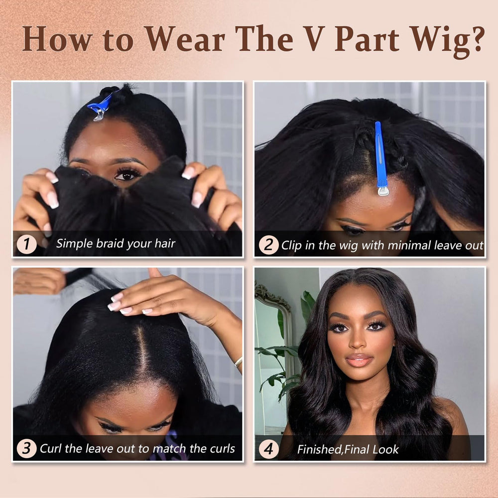 jcoolo V Part Wig 200 density adds fullness and body