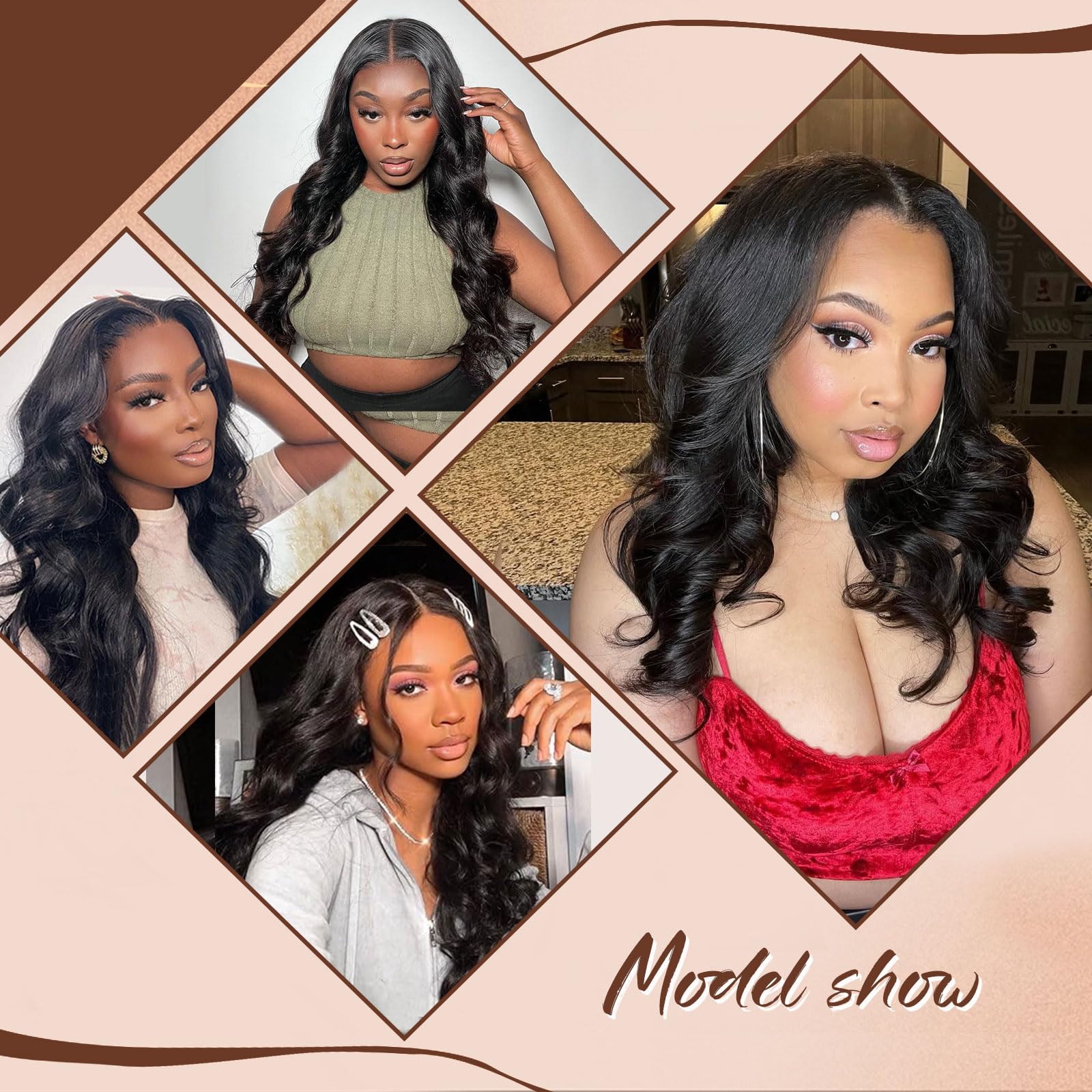 jcoolo V Part Wig clip-in half wig for quick styling options