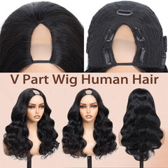 jcoolo V Part Wig invisible weft edge creates natural hairline blending