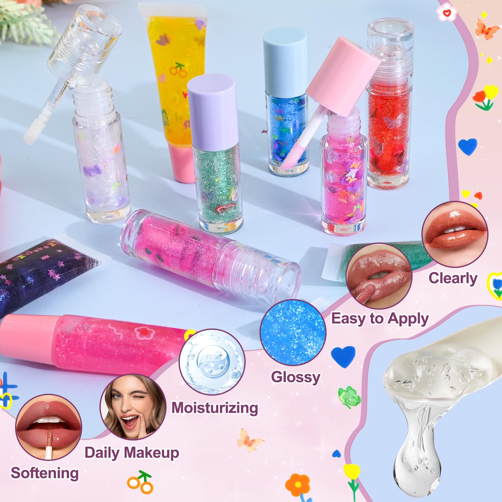 Jcoos lip gloss kit cosmetic-grade ingredients support safe, creative crafting and sharing