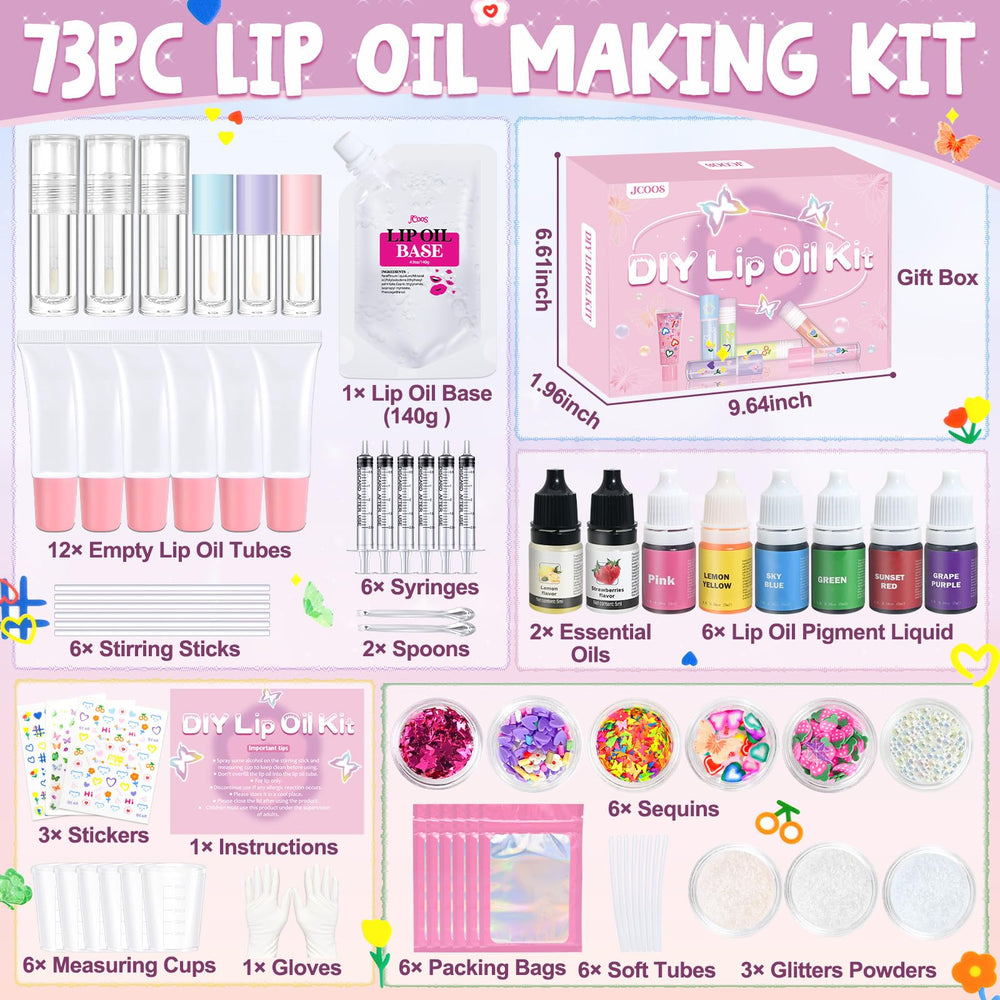 Jcoos lip gloss kit flavor oils provide fruity scents for playful lip creations