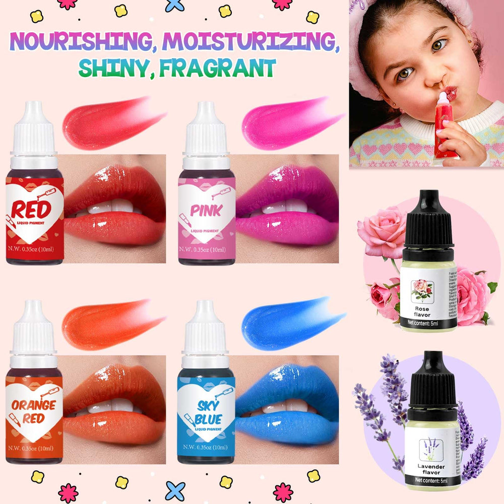 Jcoos lip gloss sequins arranged for sparkling customizable finishes in a kid-friendly DIY kit.