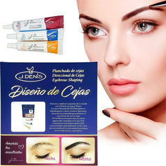 J Denis Eyebrow Design Kit packaging signals professional at-home lamination readiness.