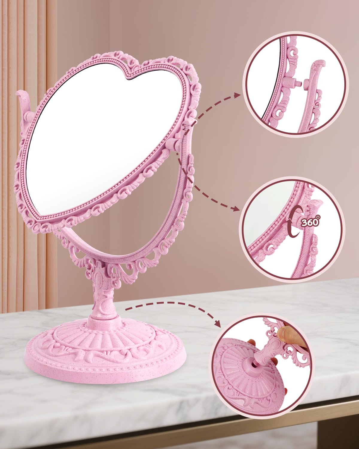 JDPEYI coquette room decor mirror enhances dorm vanity setup