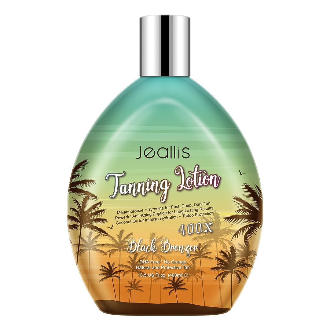 Jeallis extreme-dark-tanning-lotion-bottle delivers a richer bronze glow with maximum hydration.