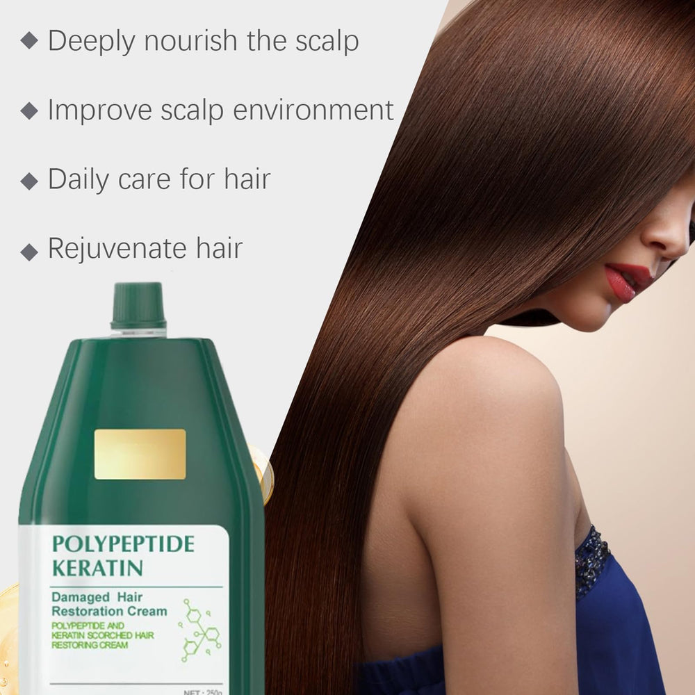 Jeamoen Polypeptide Keratin Cream Tube Texture captures rich, conditioning cream for daily use.