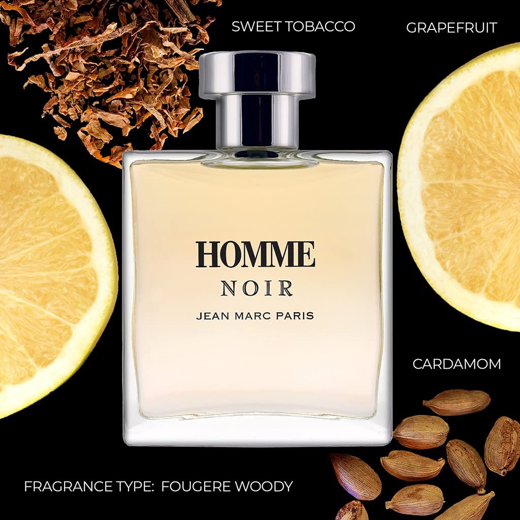 Jean Marc Paris Homme Noir foil-label highlights luxury and premium presentation for gifting.