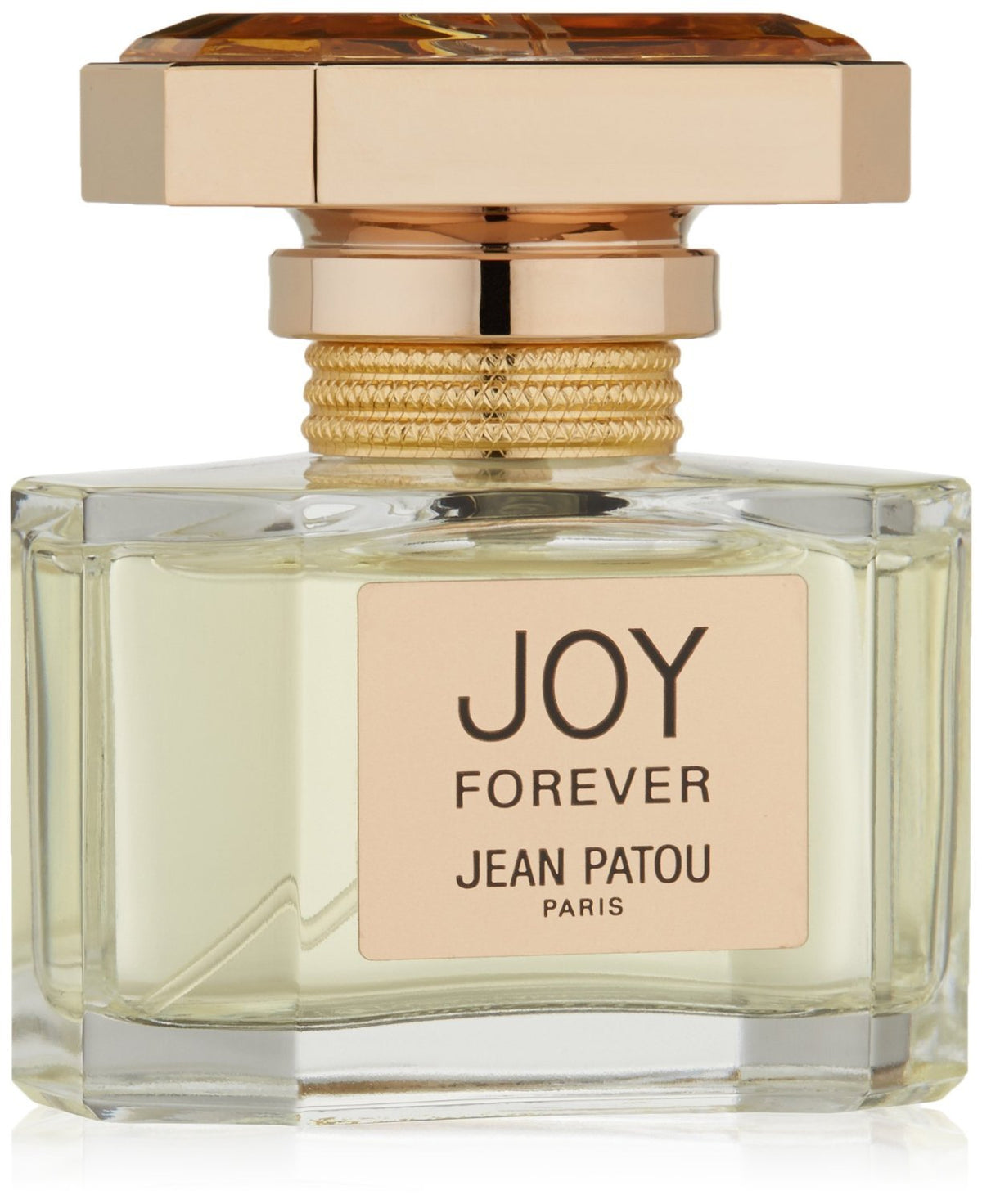 Jean Patou Joy Forever bottle closeup for lasting daily elegance.