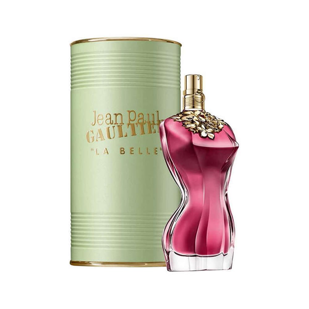 Jean Paul Gaultier La Belle bottle front view suggests an elegant daytime fragrance.