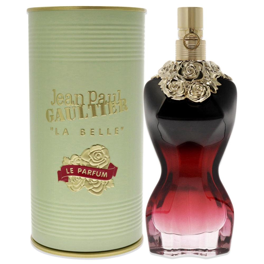 Jean Paul Gaultier La Belle Le Parfum bottle closeup highlights premium design for everyday elegance.