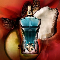 Le Beau packaging detail by Jean Paul Gaultier shows premium craftsmanship.