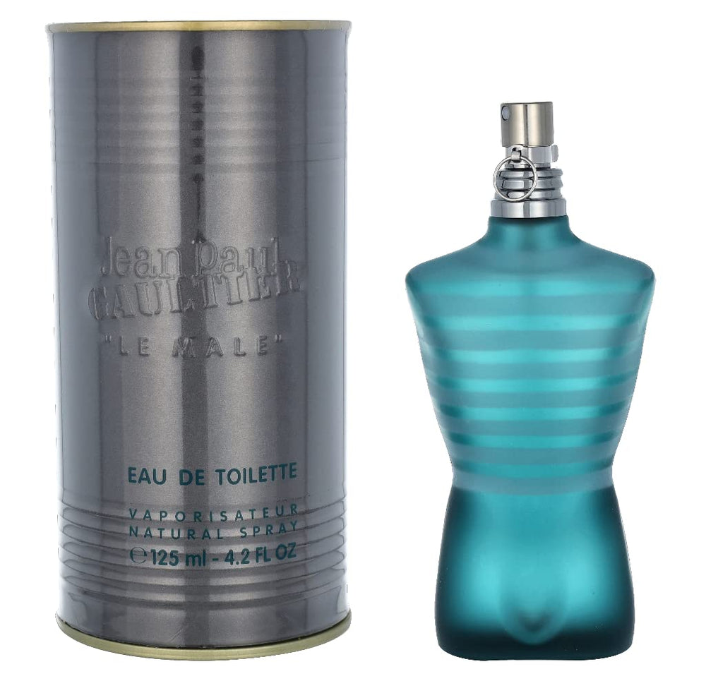 Jean Paul Gaultier Le Male bottle front view for confident, signature scent.