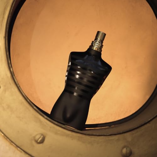 Jean Paul Gaultier Le Male Le Parfum cap closeup suggests premium presentation and refinement.