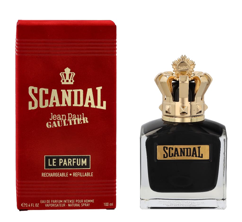 Jean Paul Gaultier Scandal Le Intense bottle pour, ideal for bold night-out scent.