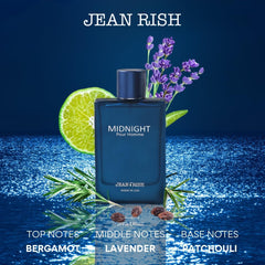 Jean Rish Midnight Pour Homme spray action captures elegant mist and confidence